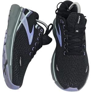 Brooks Ghost 15 Black Lilac Womens 9 Medium B Running Shoes Sneakers